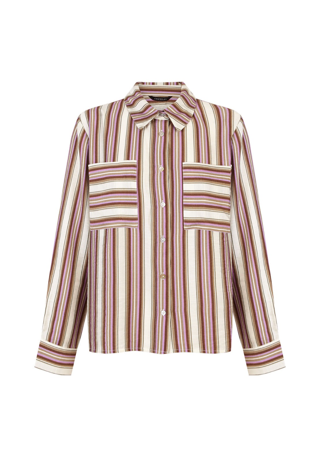 Striped Shirt - Brown Print
