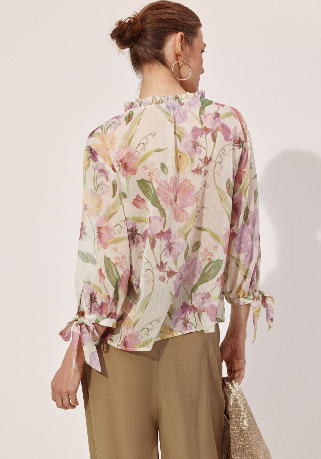Cortefiel Printed Tie Blouse - Multicolour 2 Shaws Department Stores