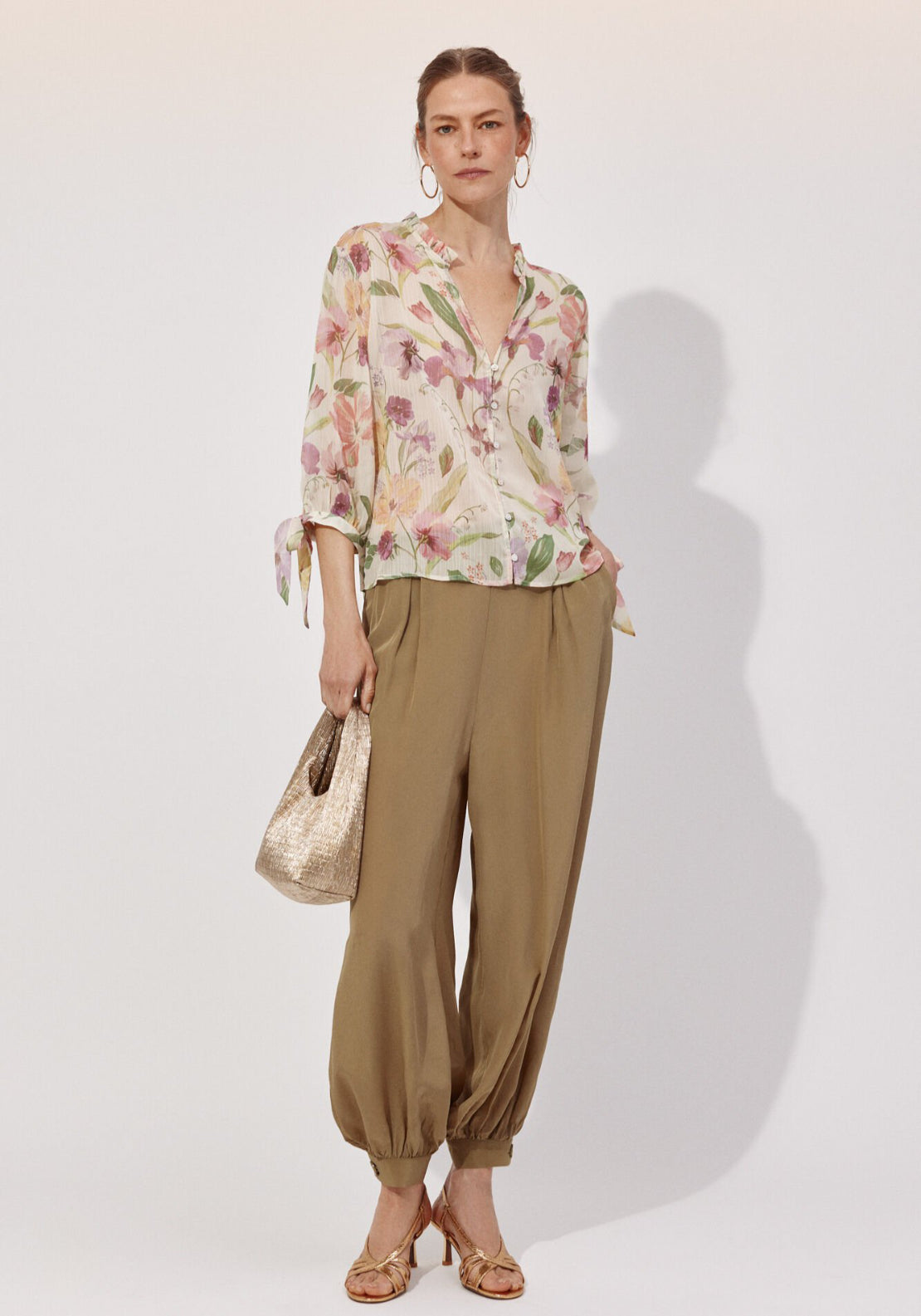Cortefiel Printed Tie Blouse - Multicolour 5 Shaws Department Stores