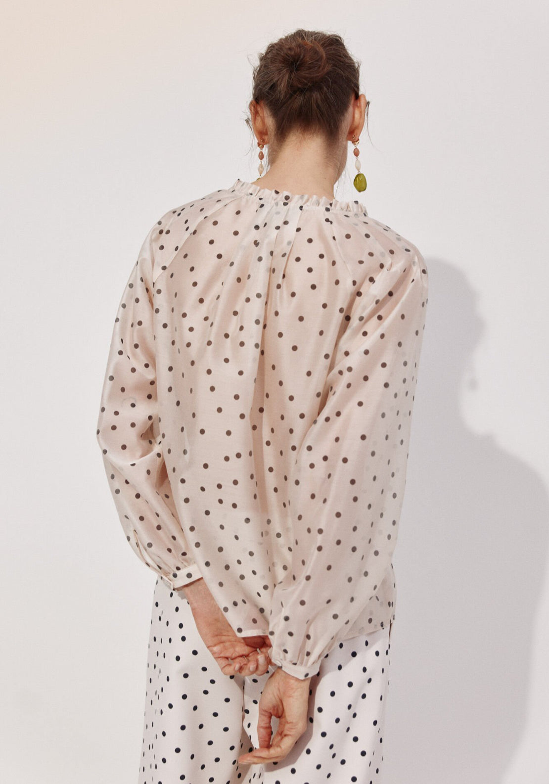 Cortefiel Polka-Dots Ruffle Blouse - Multicolour 2 Shaws Department Stores