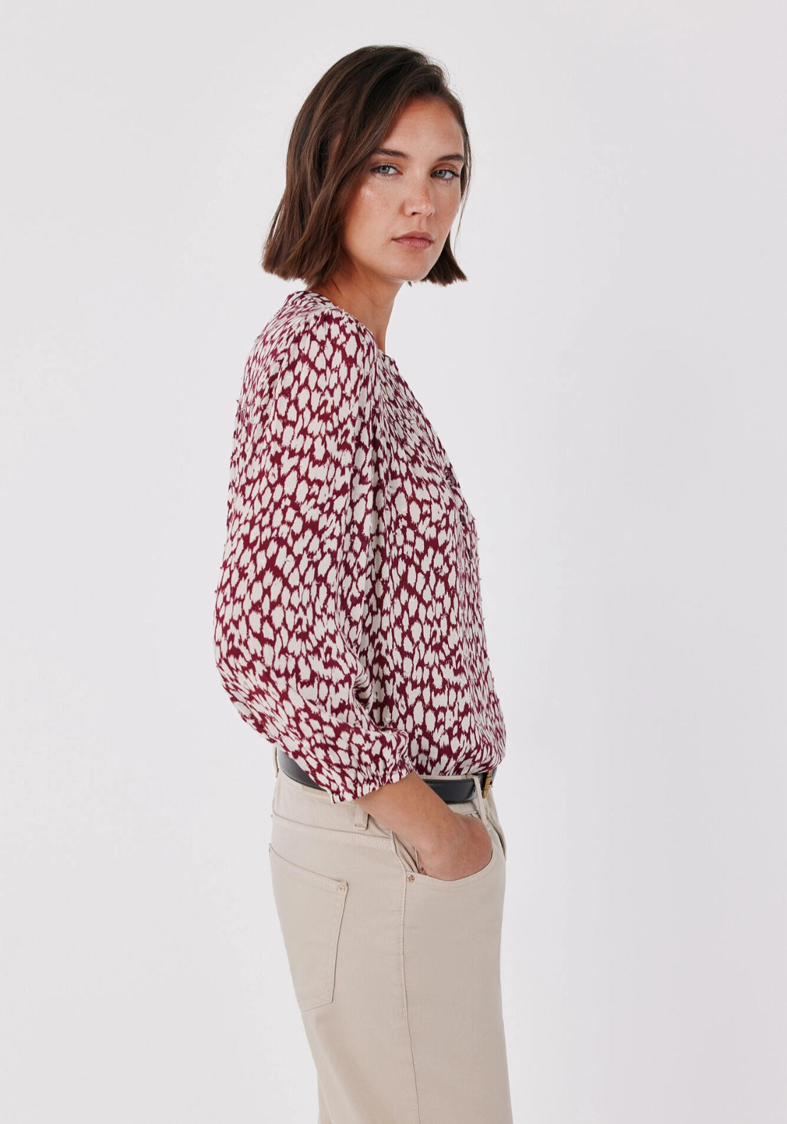 Printed Fluid Blouse - Blue Print
