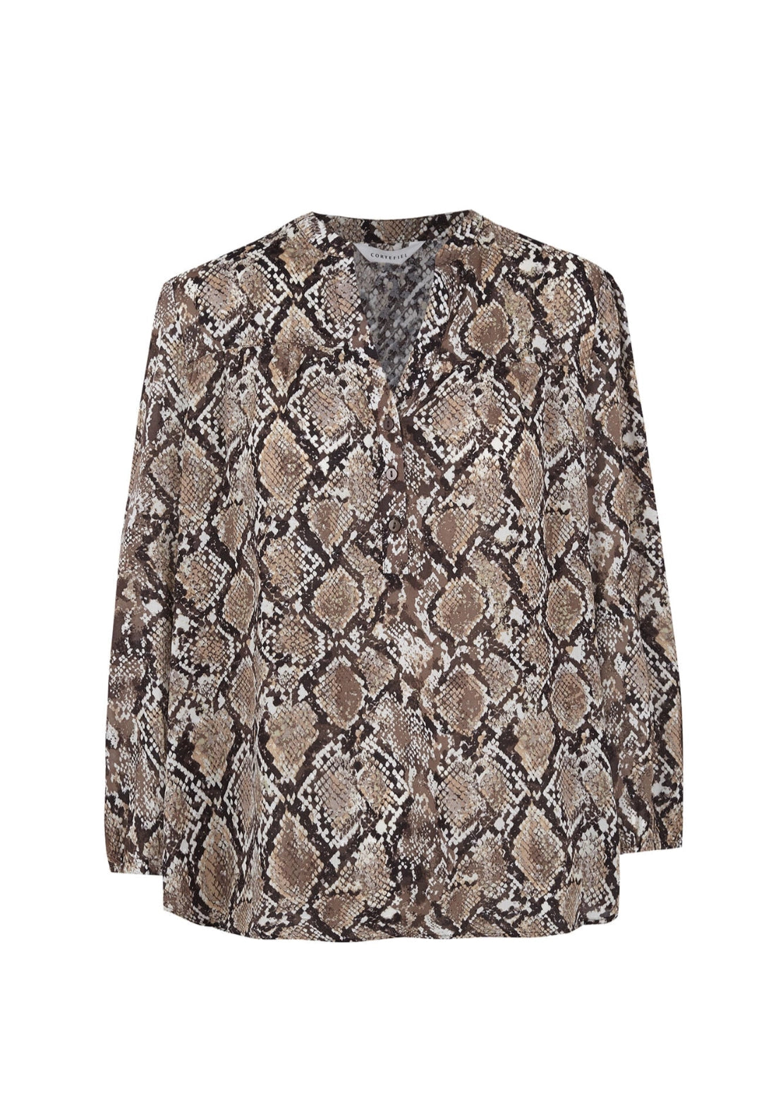 Printed Fluid Blouse - Tan Print