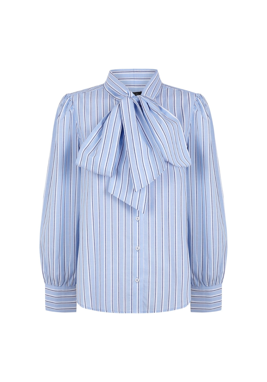 Striped Tie Blouse - Blue Print