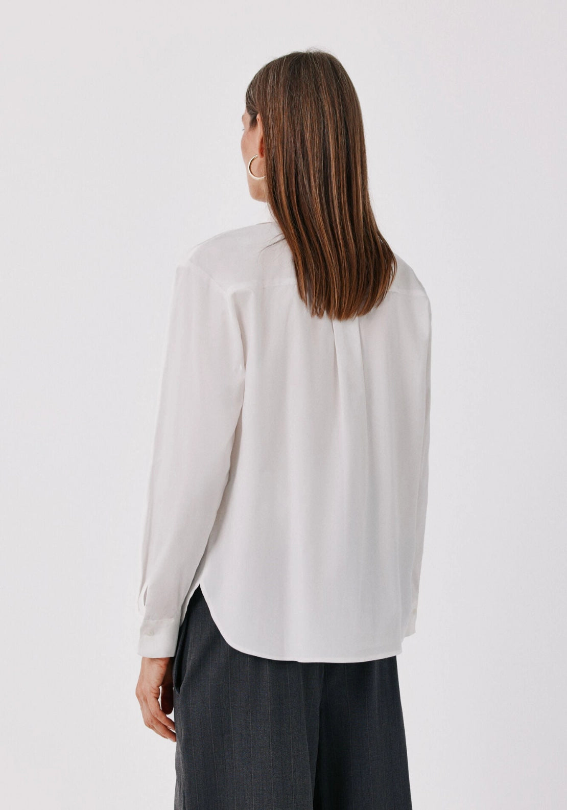 Classic Lapel Collar Shirt - White
