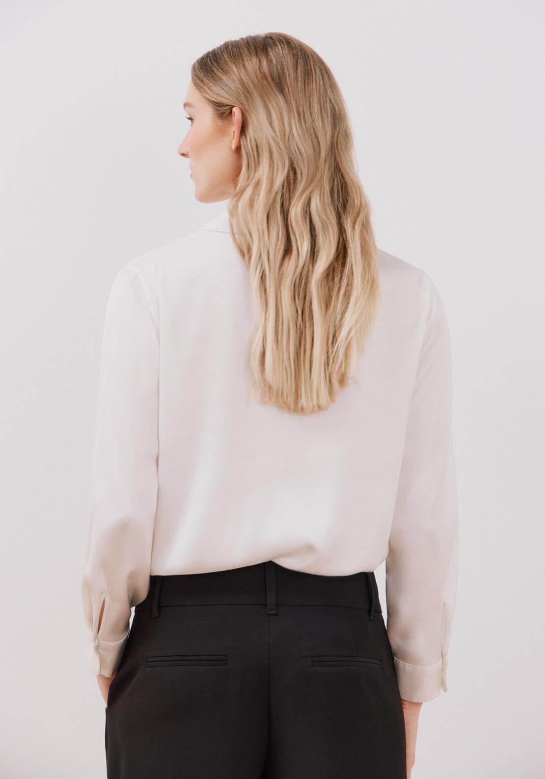 Cortefiel Long Sleeve Blouse - White 6 Shaws Department Stores