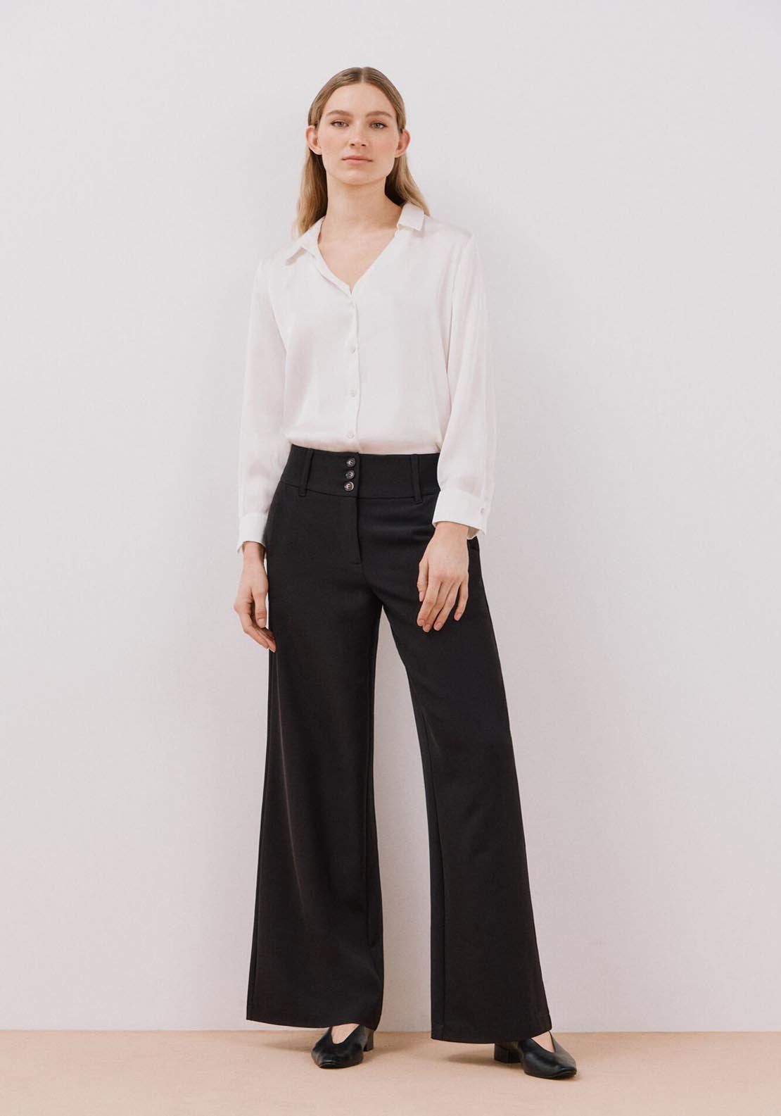 Cortefiel Long Sleeve Blouse - White 7 Shaws Department Stores