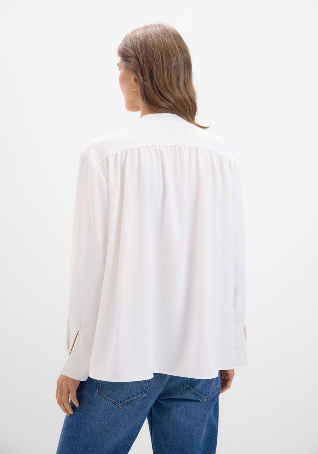 Cortefiel White Fluid Blouse - White 6 Shaws Department Stores