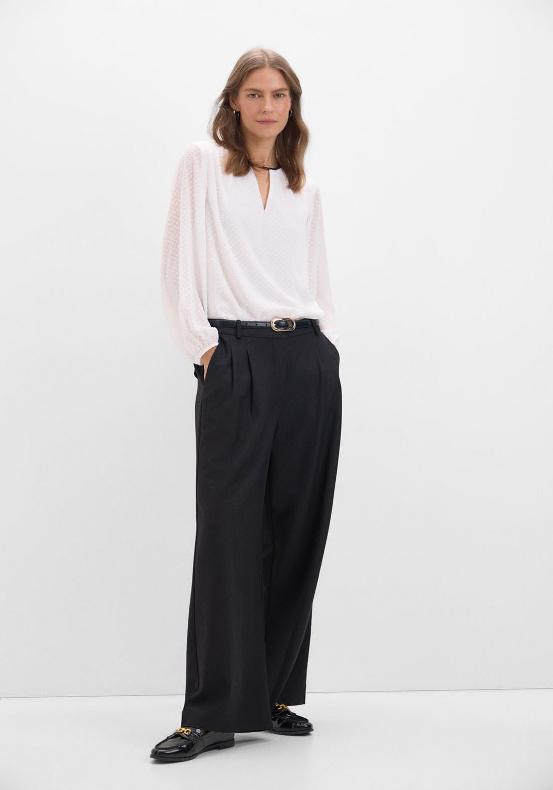Cortefiel Textured Fabric Blouse - White 5 Shaws Department Stores