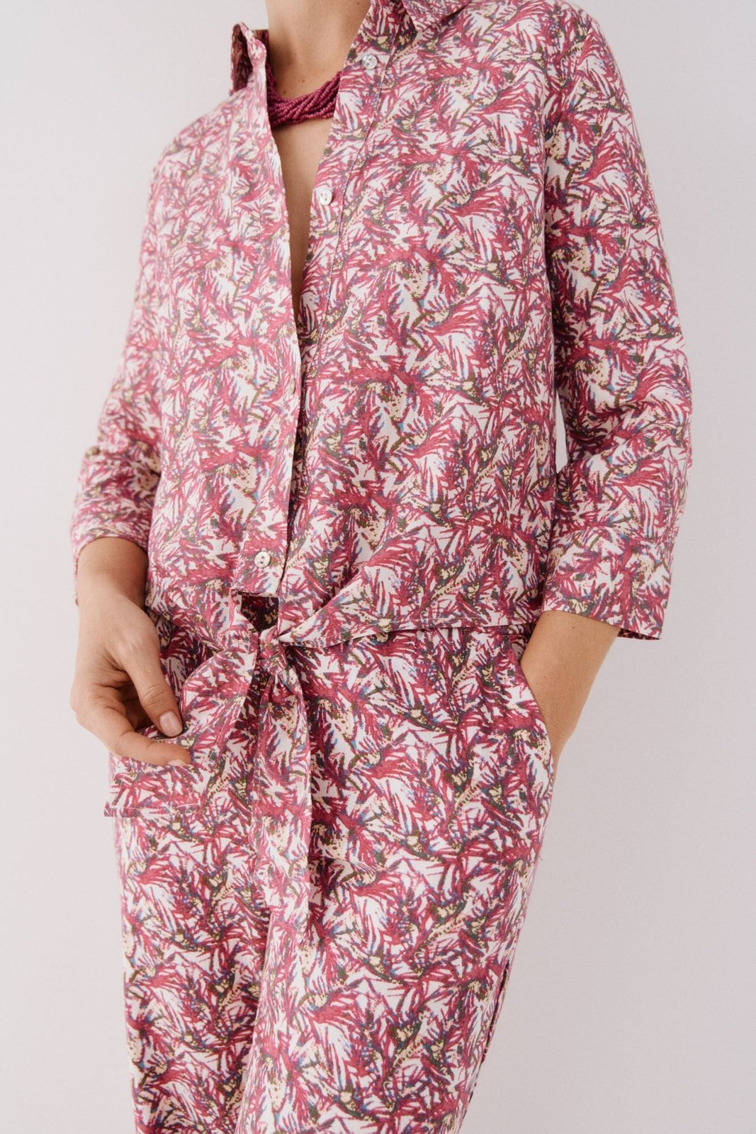 Cortefiel Printed Shirt With Knot - Multicoloured 3 Shaws Department Stores