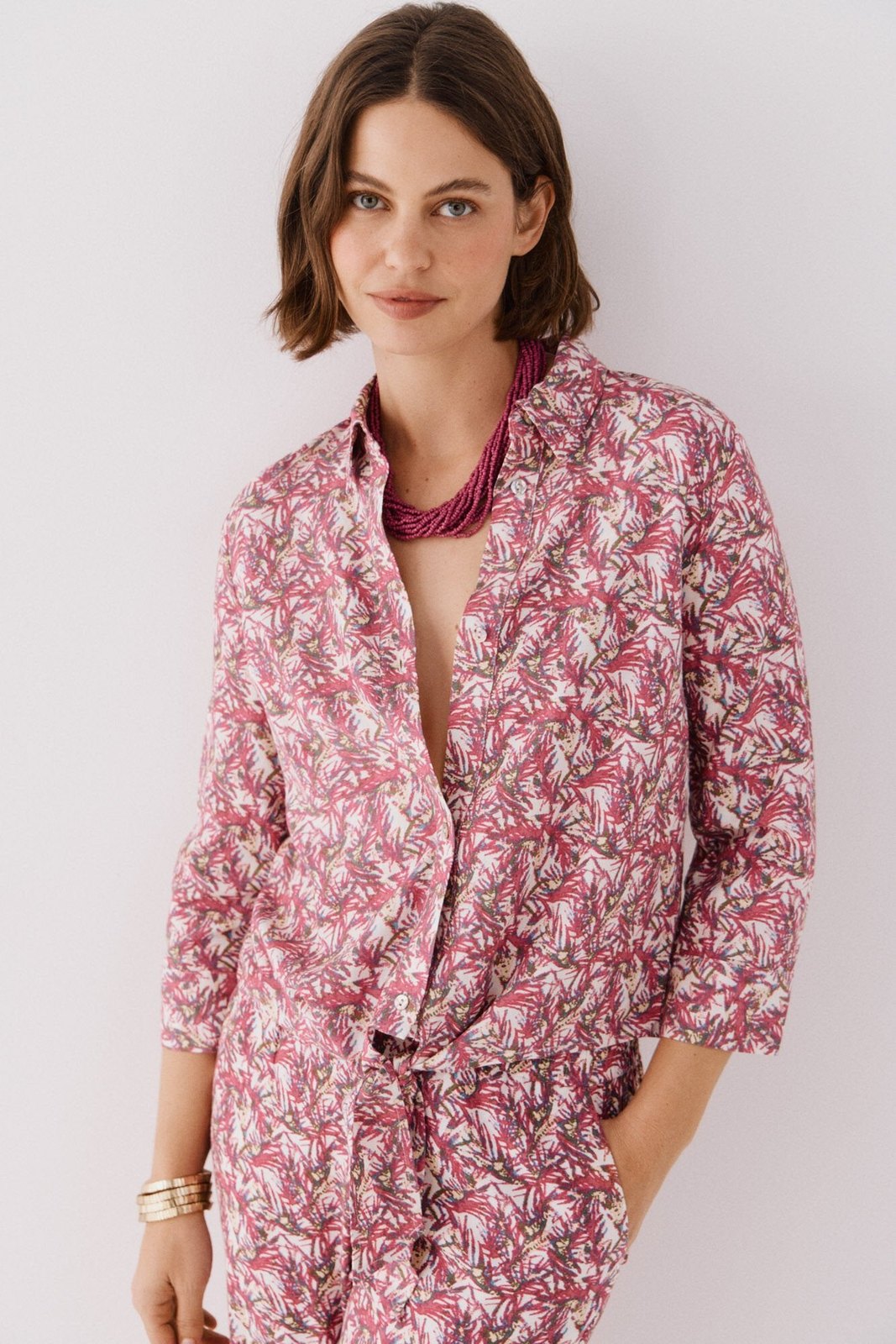 Cortefiel Printed Shirt With Knot - Multicoloured 1 Shaws Department Stores