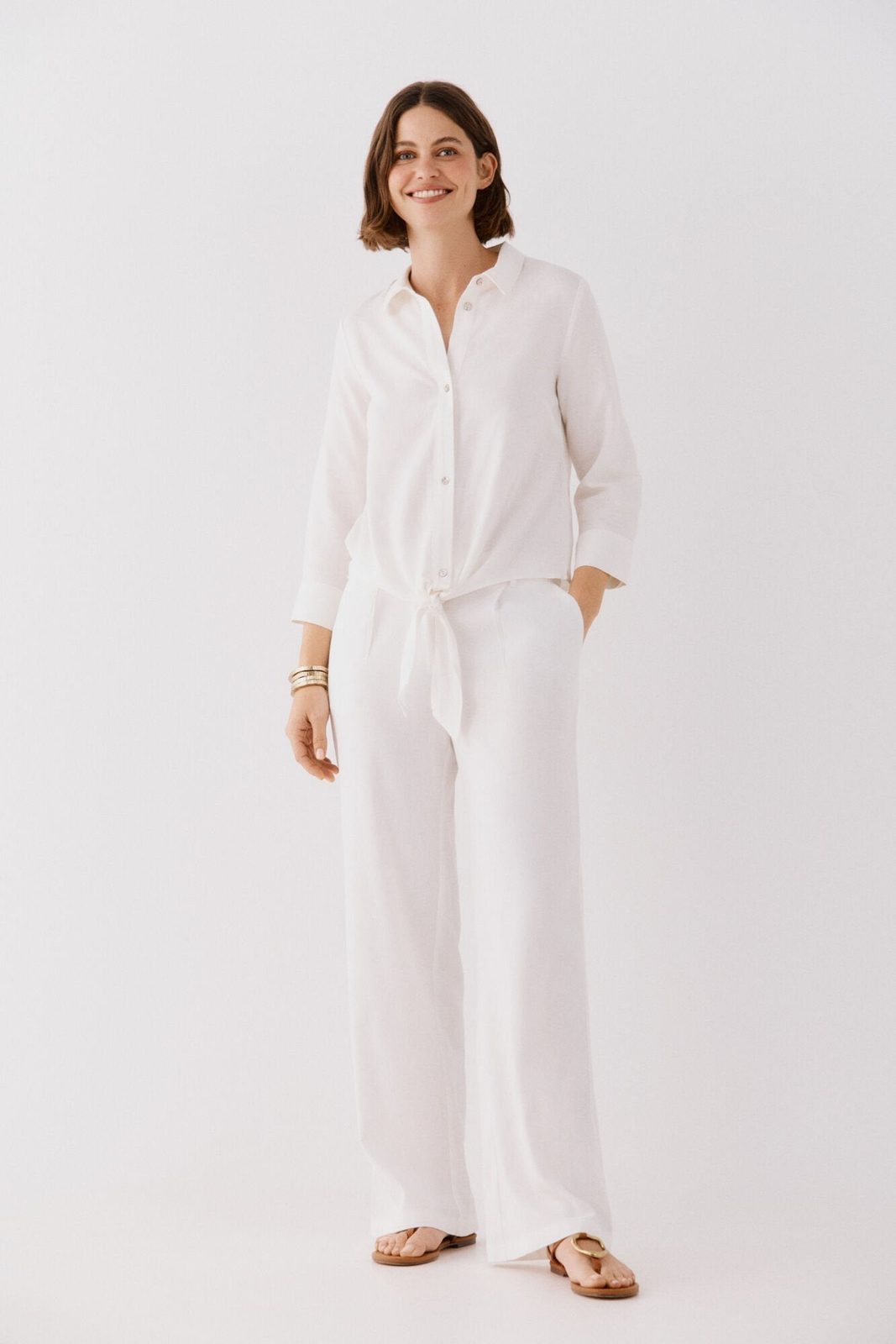 Cortefiel Printed Shirt With Knot - White 5 Shaws Department Stores