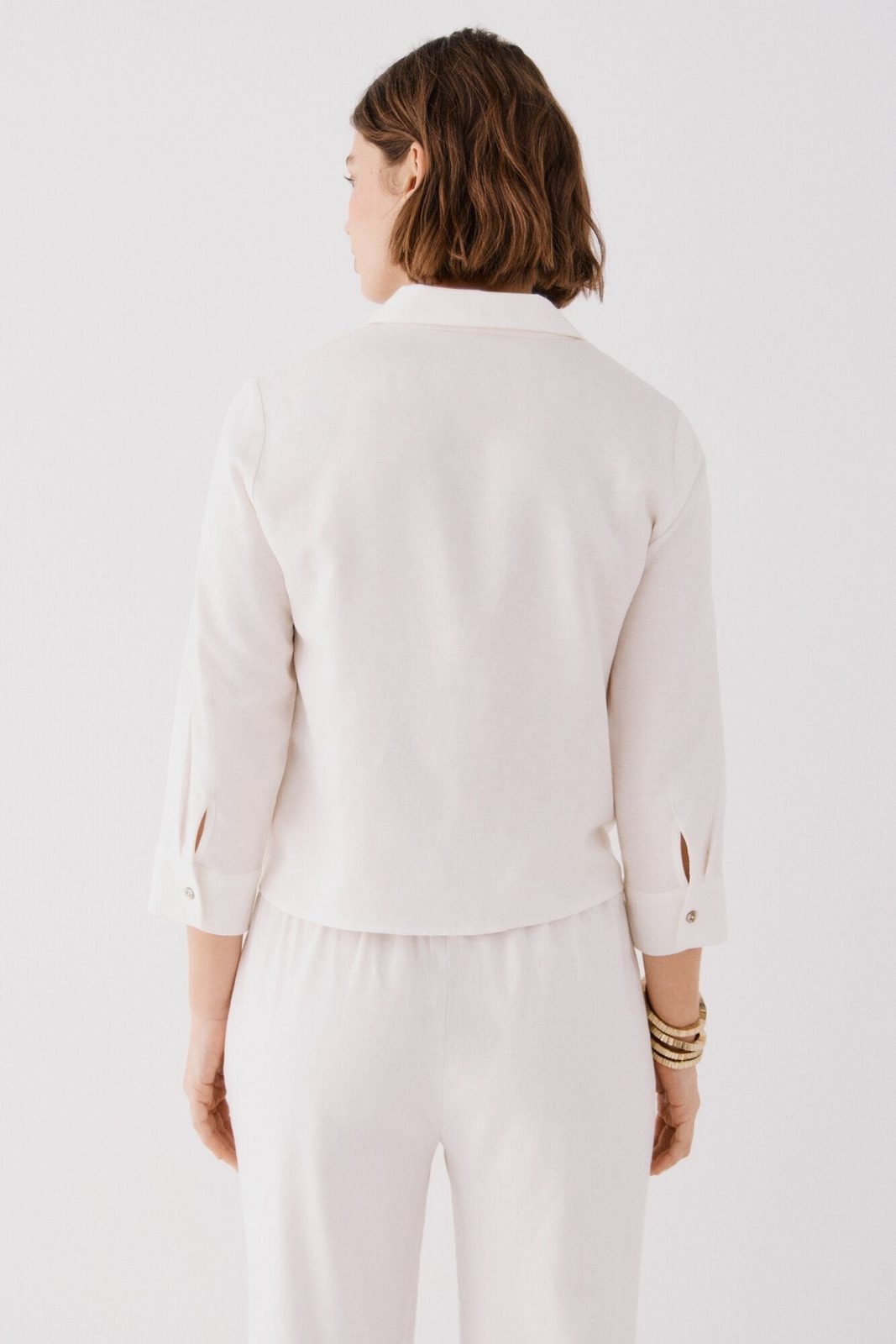 Cortefiel Printed Shirt With Knot - White 2 Shaws Department Stores