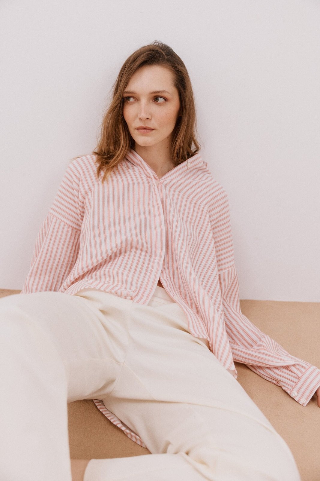 Cortefiel Striped shirt - White Print 4 Shaws Department Stores