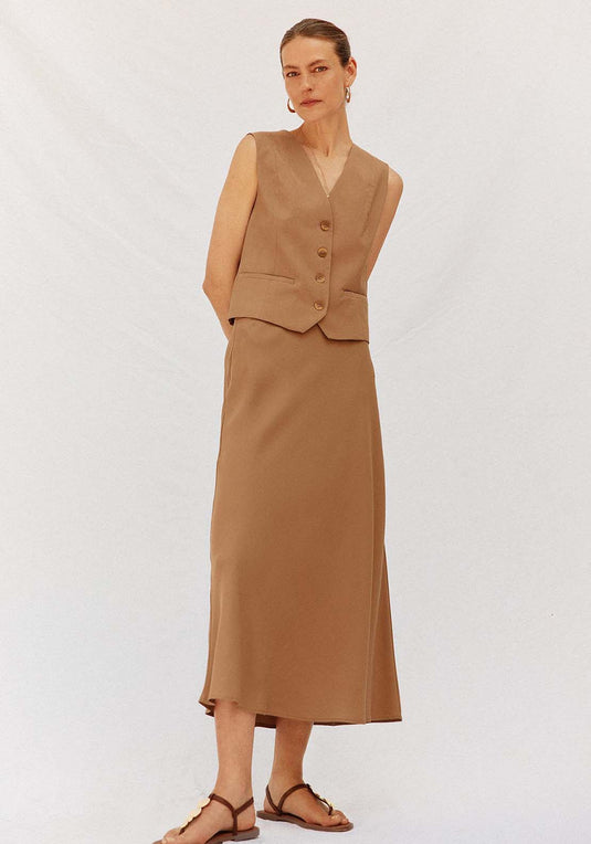 Dress Trousers With Belt - Brown