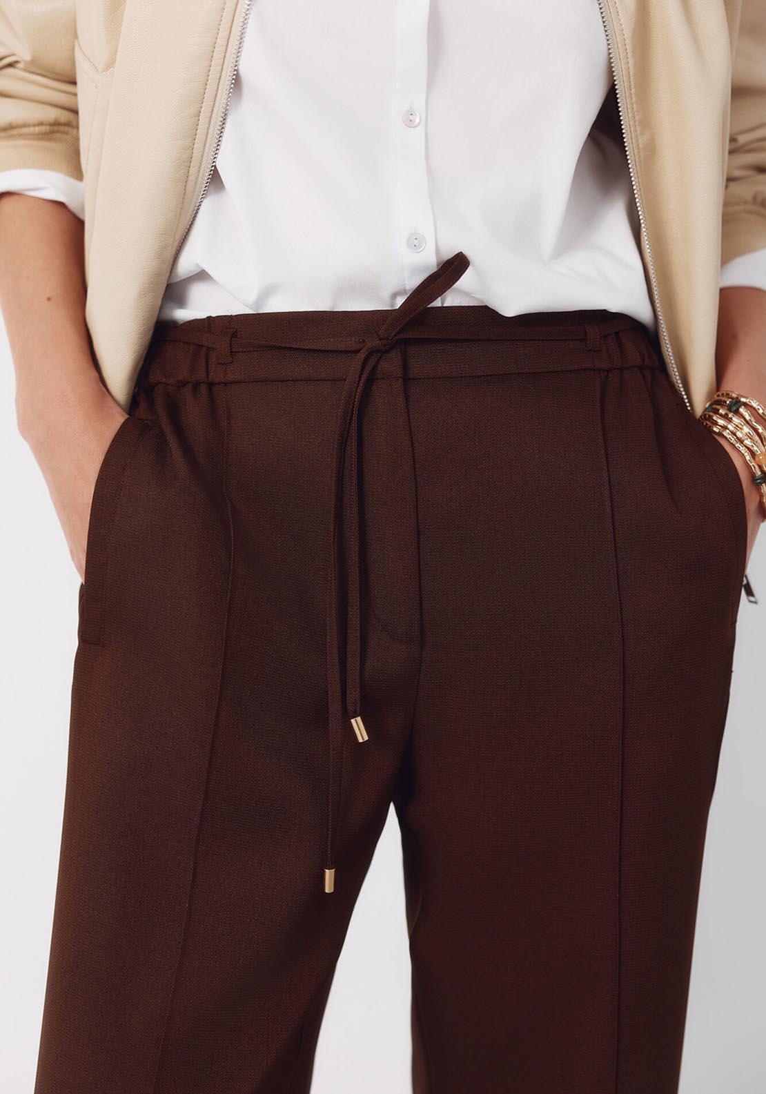Dress Pants With Belt - Brown