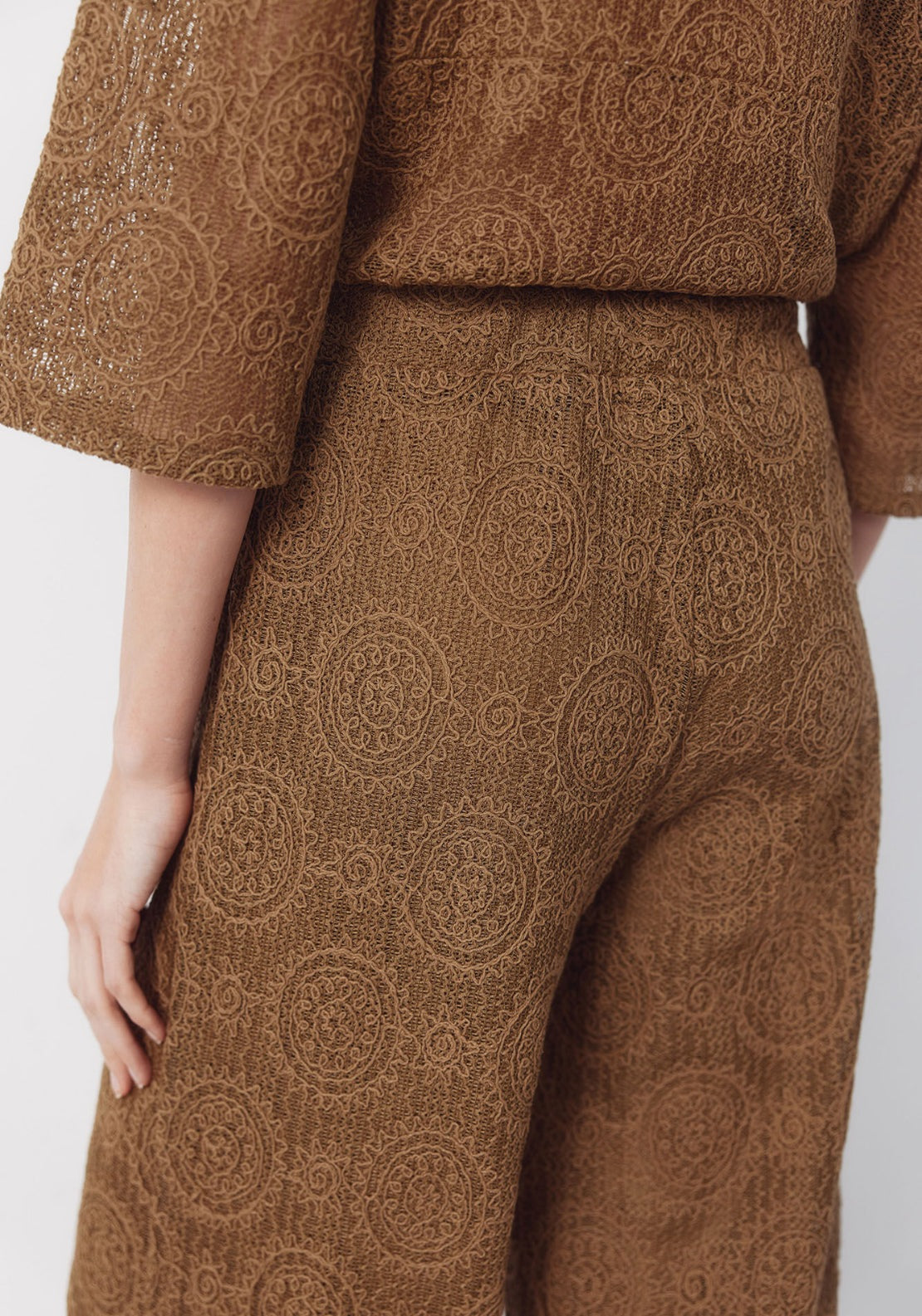 Cortefiel Crochet Jersey Knit Pants - Green 4 Shaws Department Stores