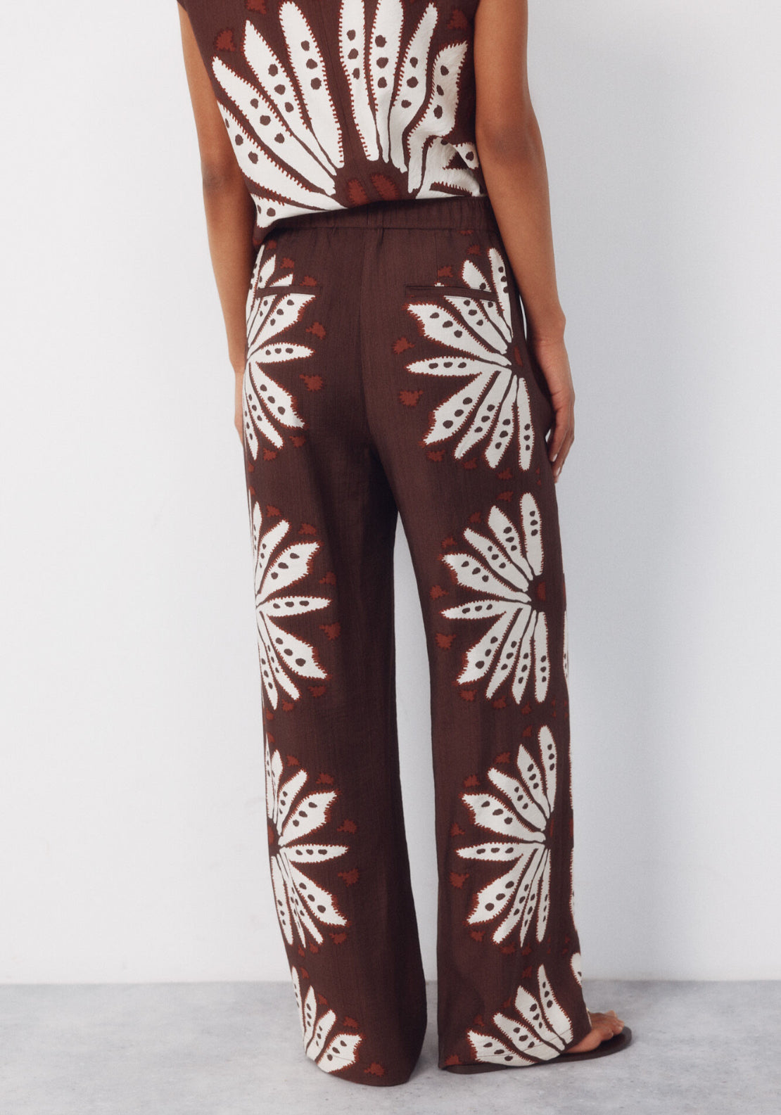 Cortefiel Print Trousers Positioned - Brown 2 Shaws Department Stores