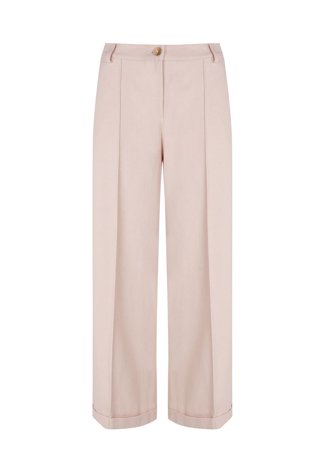 Cortefiel Serge Cropped Trousers - Pink 5 Shaws Department Stores