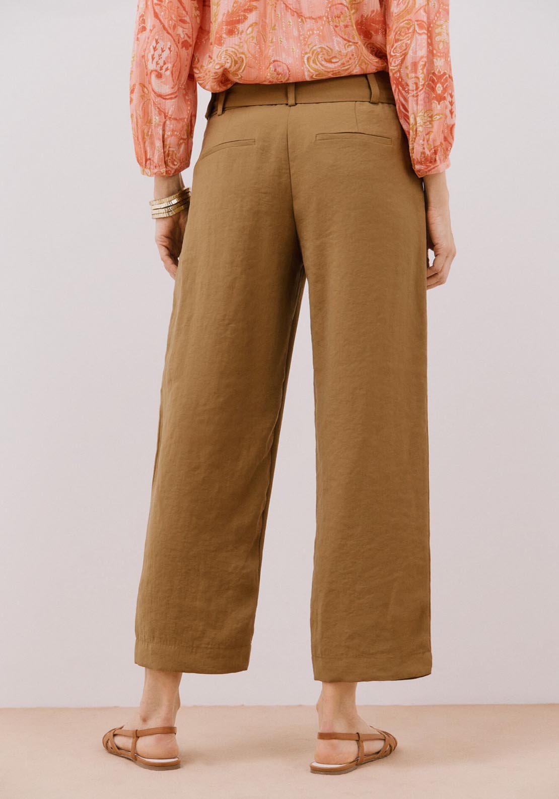 Cortefiel Trousers With Belt - Medium Khaki 5 Shaws Department Stores