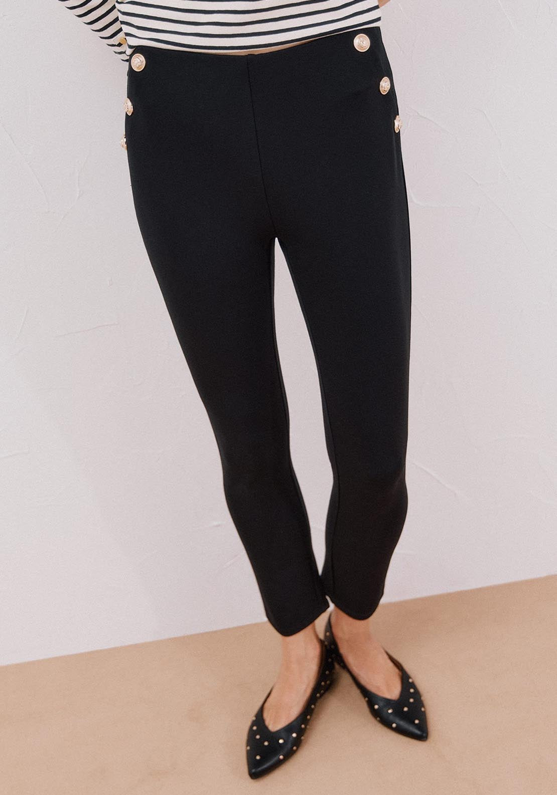 Jersey-Knit Leggings - Black