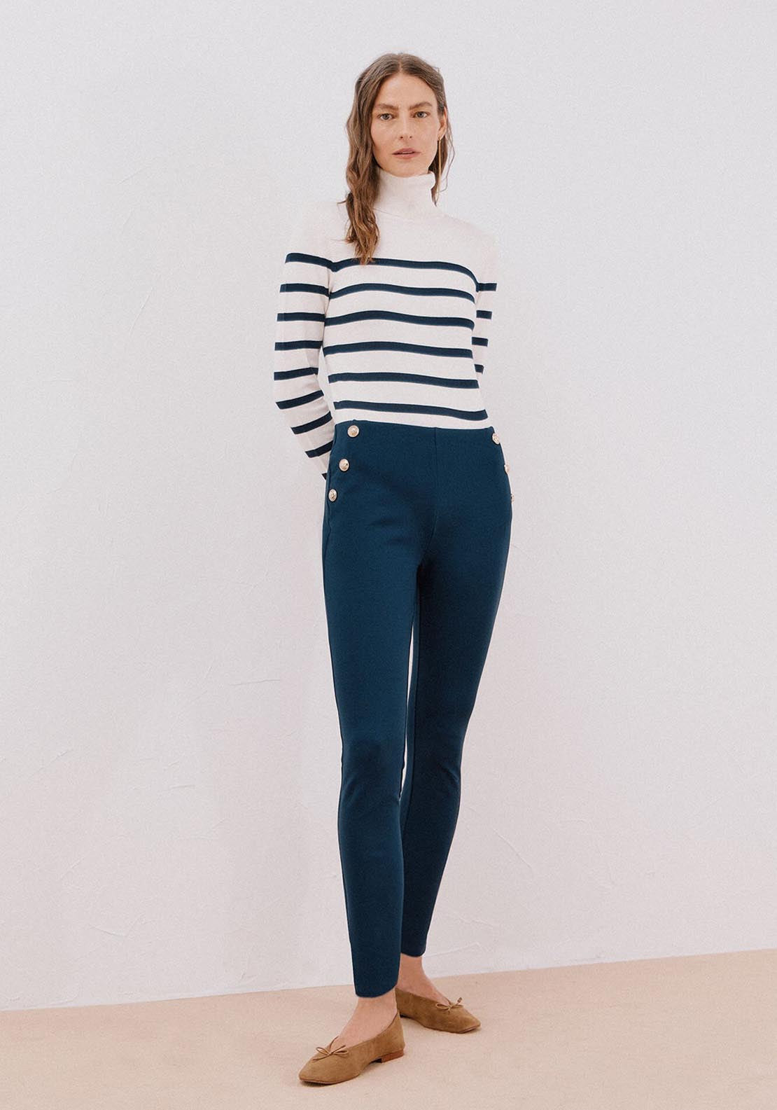 Jersey-Knit Leggings - Blue