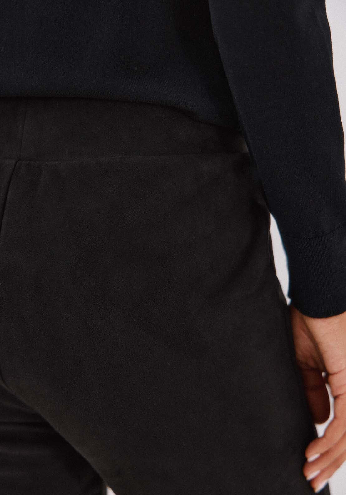Suede Effect Leggings - Black