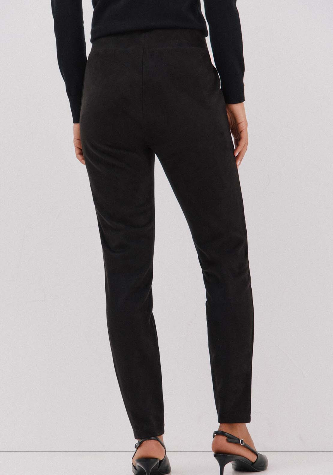 Suede Effect Leggings - Black