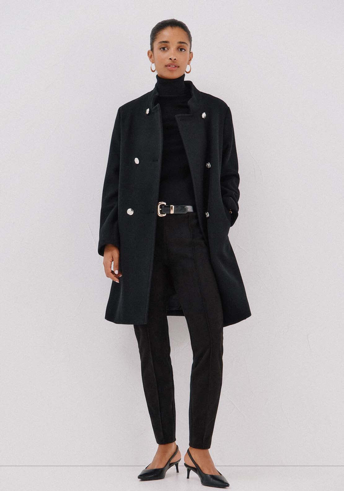 Suede Effect Leggings - Black