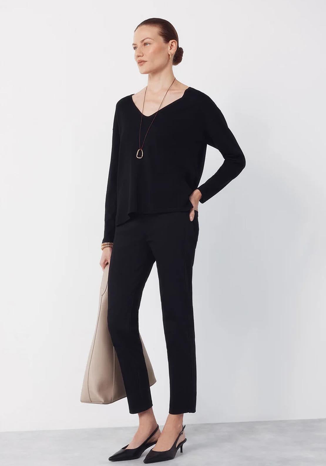 Cortefiel 5 Pocket Cut Leggings - Black 5 Shaws Department Stores