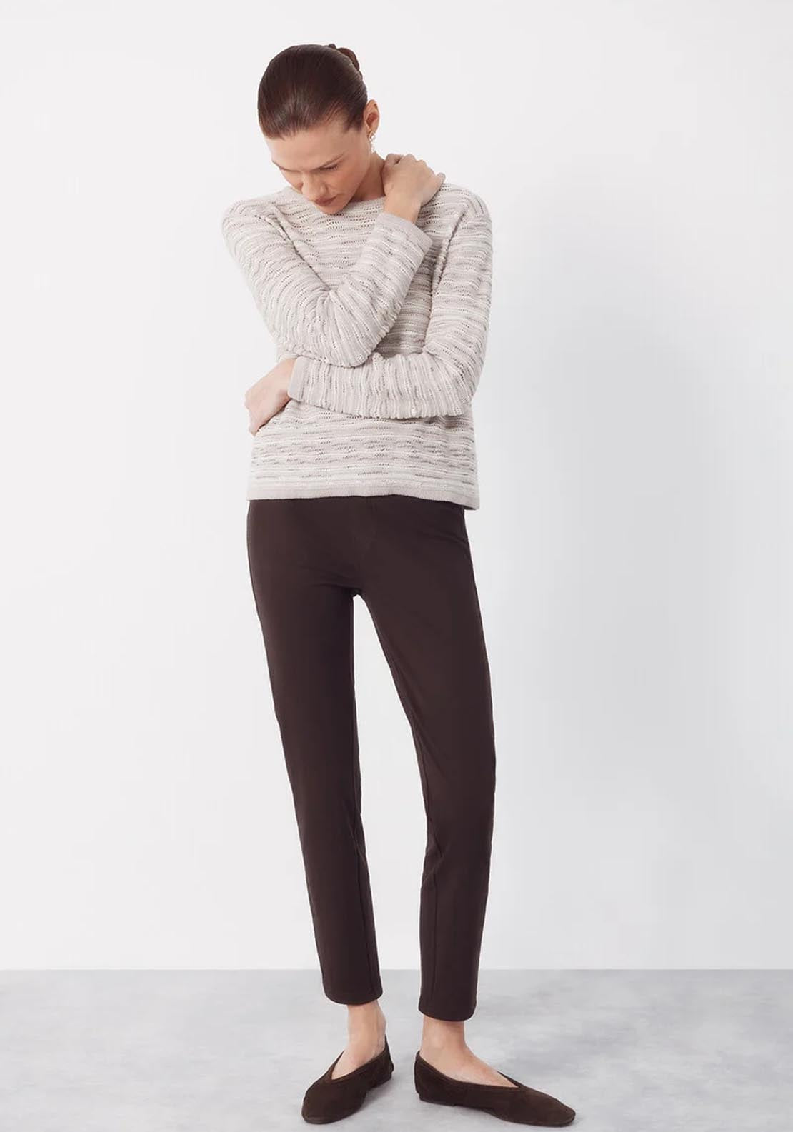 Cortefiel 5 Pocket Cut Leggings - Brown 4 Shaws Department Stores
