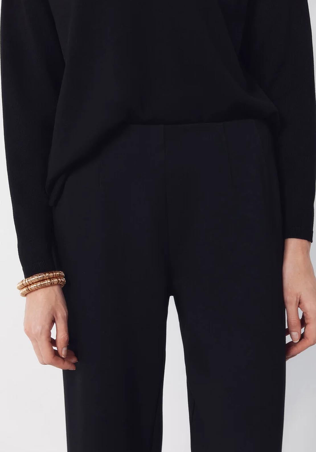 Cortefiel Wide Jersey Knit Trousers - Black 4 Shaws Department Stores