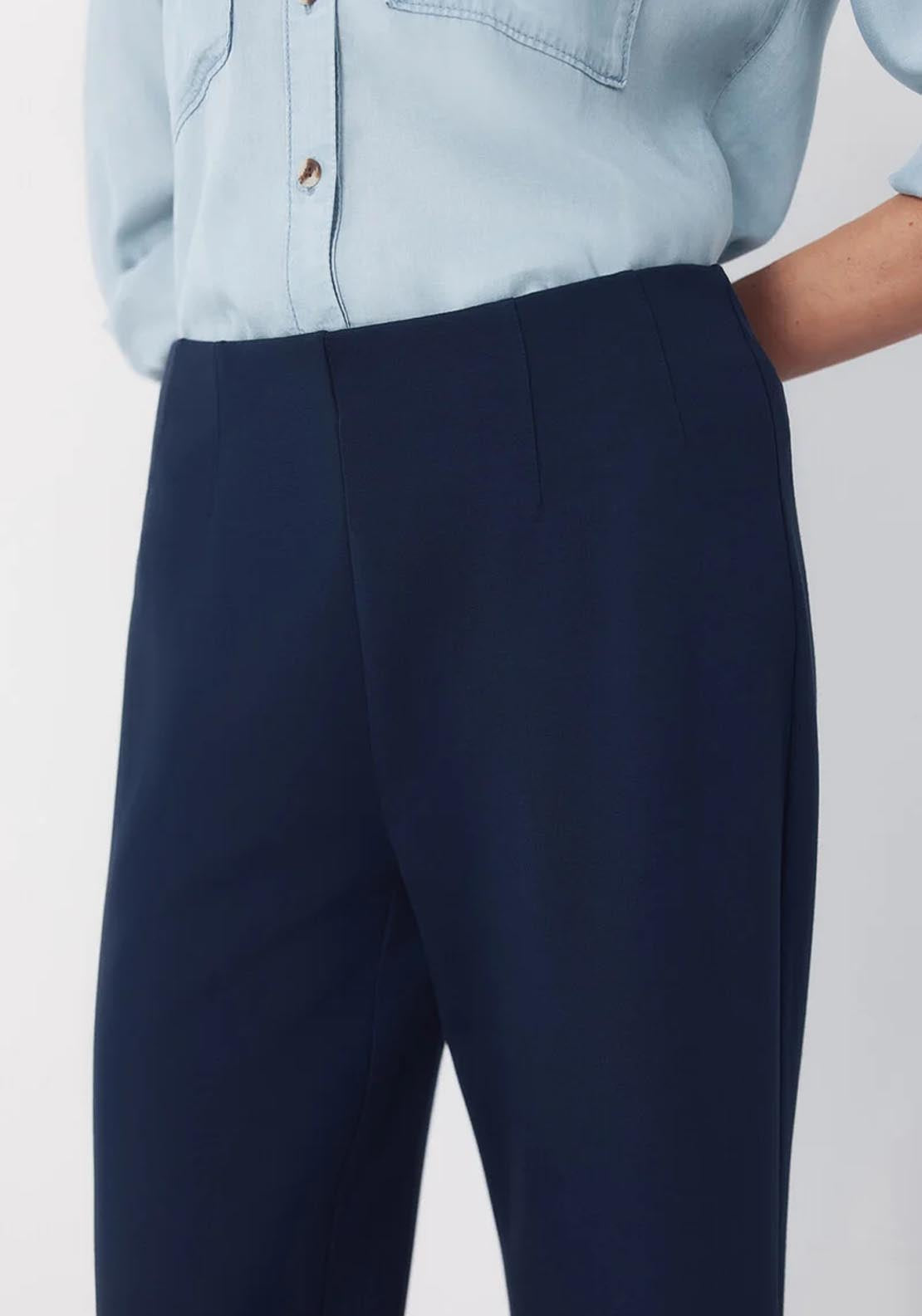 Cortefiel Wide Jersey Knit Trousers - Blue 4 Shaws Department Stores