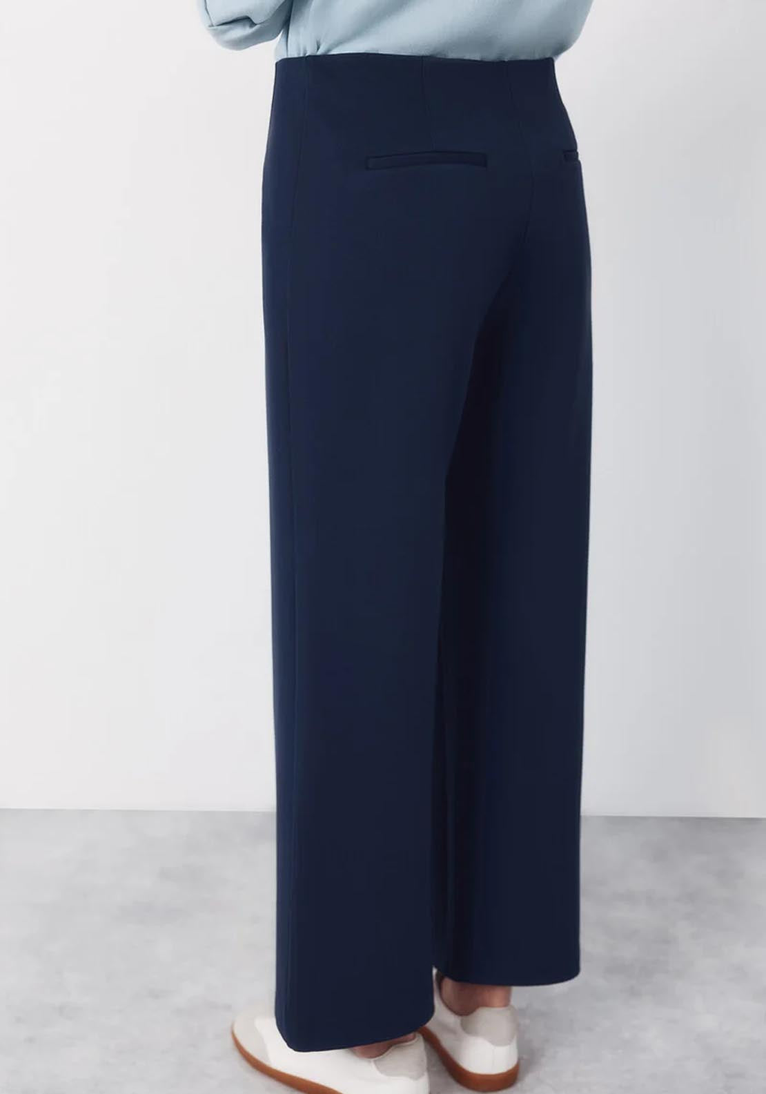 Cortefiel Wide Jersey Knit Trousers - Blue 2 Shaws Department Stores