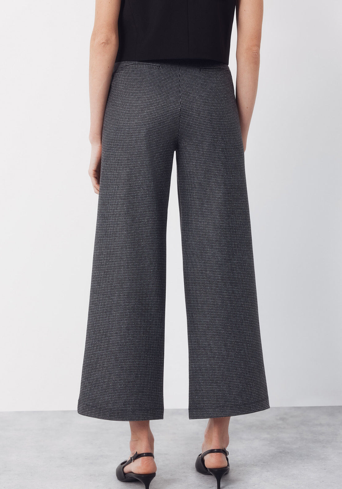 Cortefiel Wide Jersey Knit Trousers - Grey 2 Shaws Department Stores