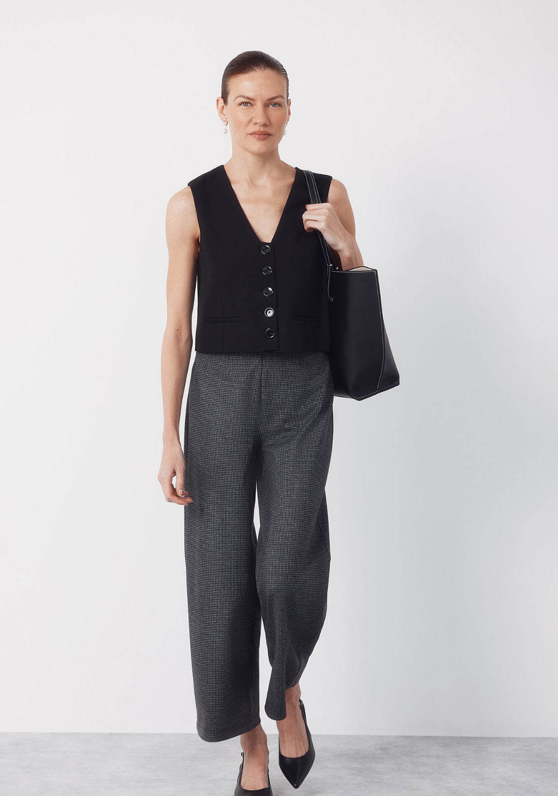 Cortefiel Wide Jersey Knit Trousers - Grey 6 Shaws Department Stores