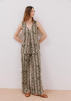 Printed Knit Trousers - Green Print