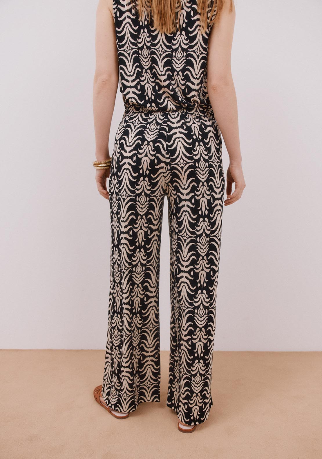 Cortefiel Printed Knit Trousers - White Print 3 Shaws Department Stores