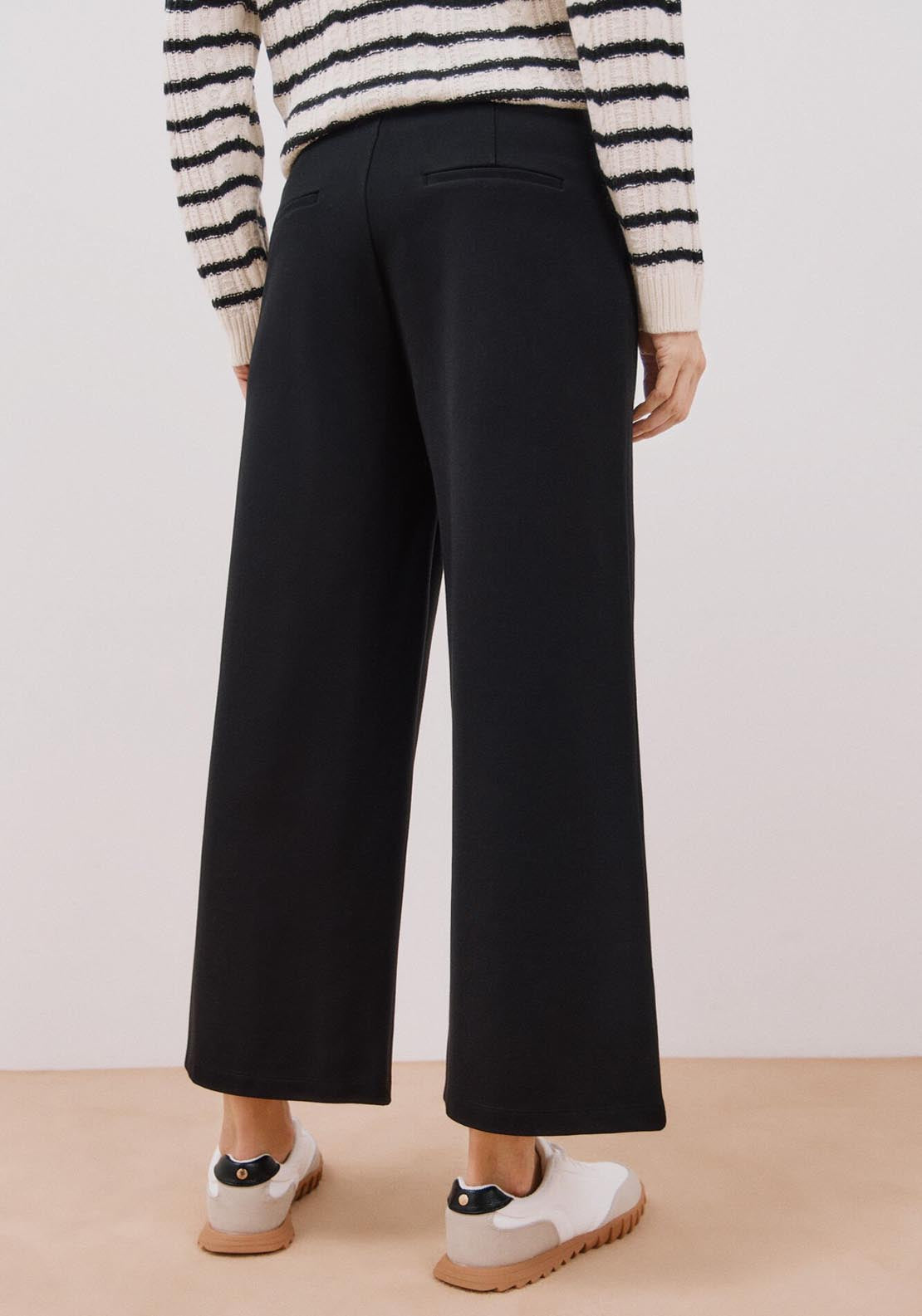Cortefiel Palazzo Cut Trousers - Black 4 Shaws Department Stores