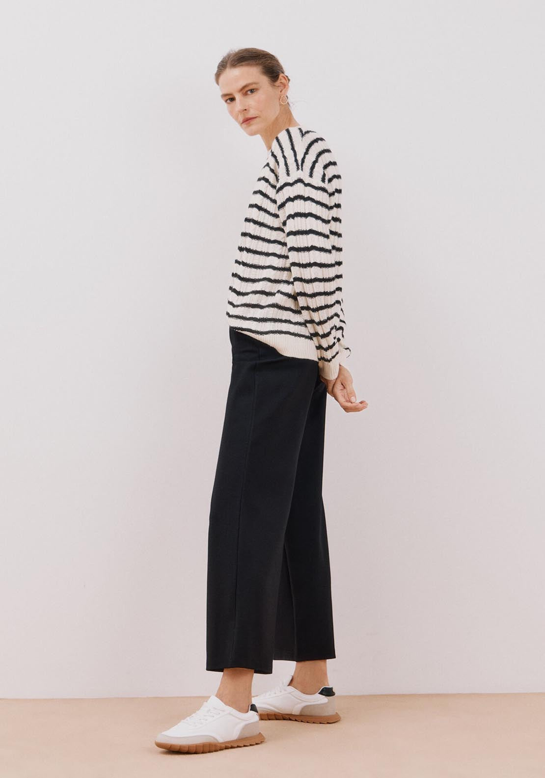 Cortefiel Palazzo Cut Trousers - Black 5 Shaws Department Stores