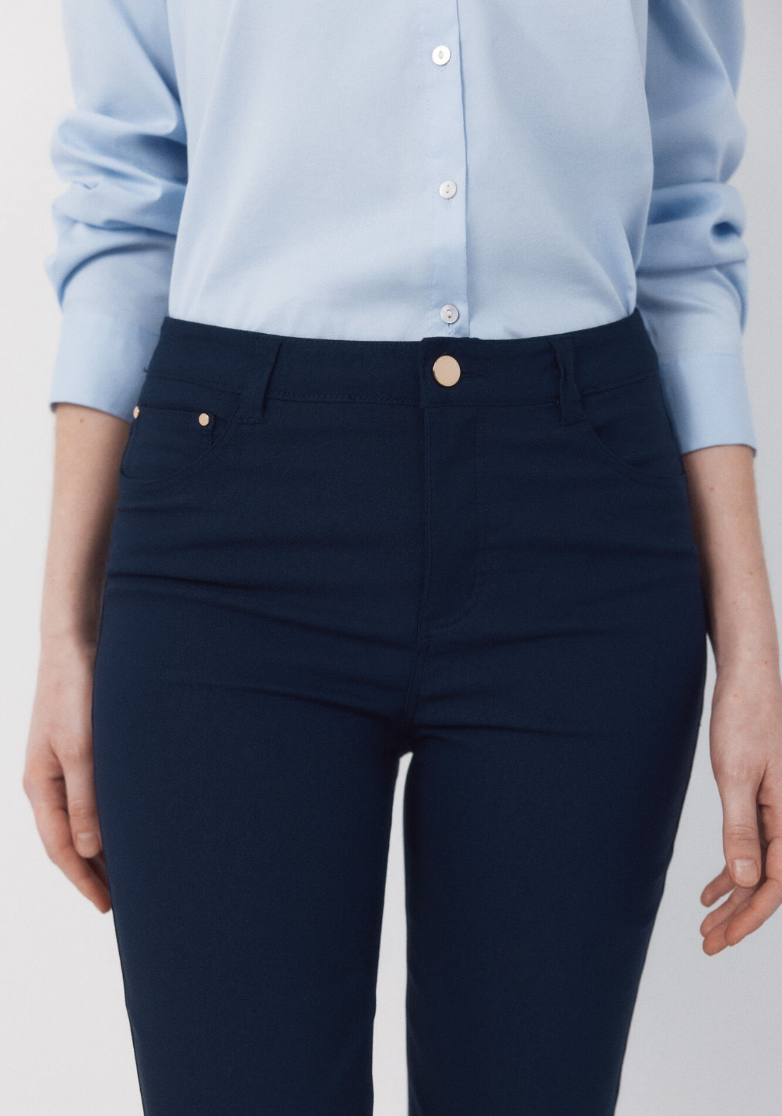 Cortefiel Skinny Trousers With Zips - Blue 3 Shaws Department Stores
