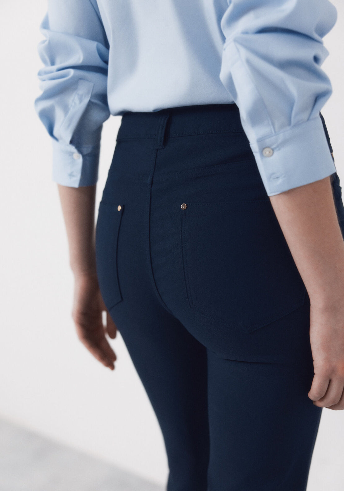 Cortefiel Skinny Trousers With Zips - Blue 4 Shaws Department Stores