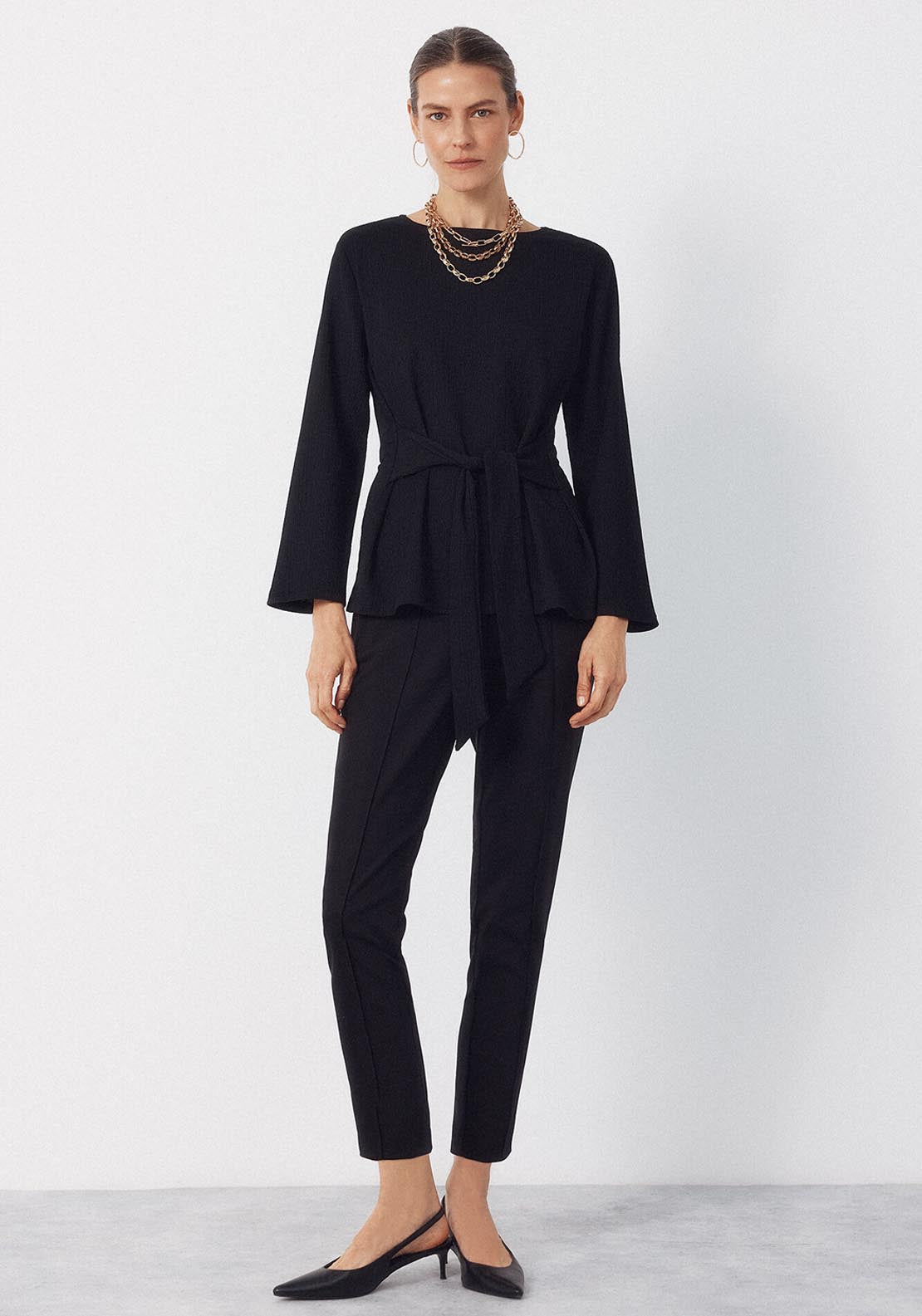 Skinny Stretch Trousers - Black