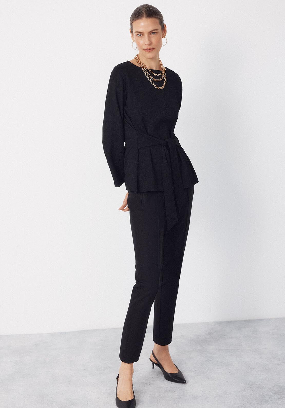 Skinny Stretch Trousers - Black