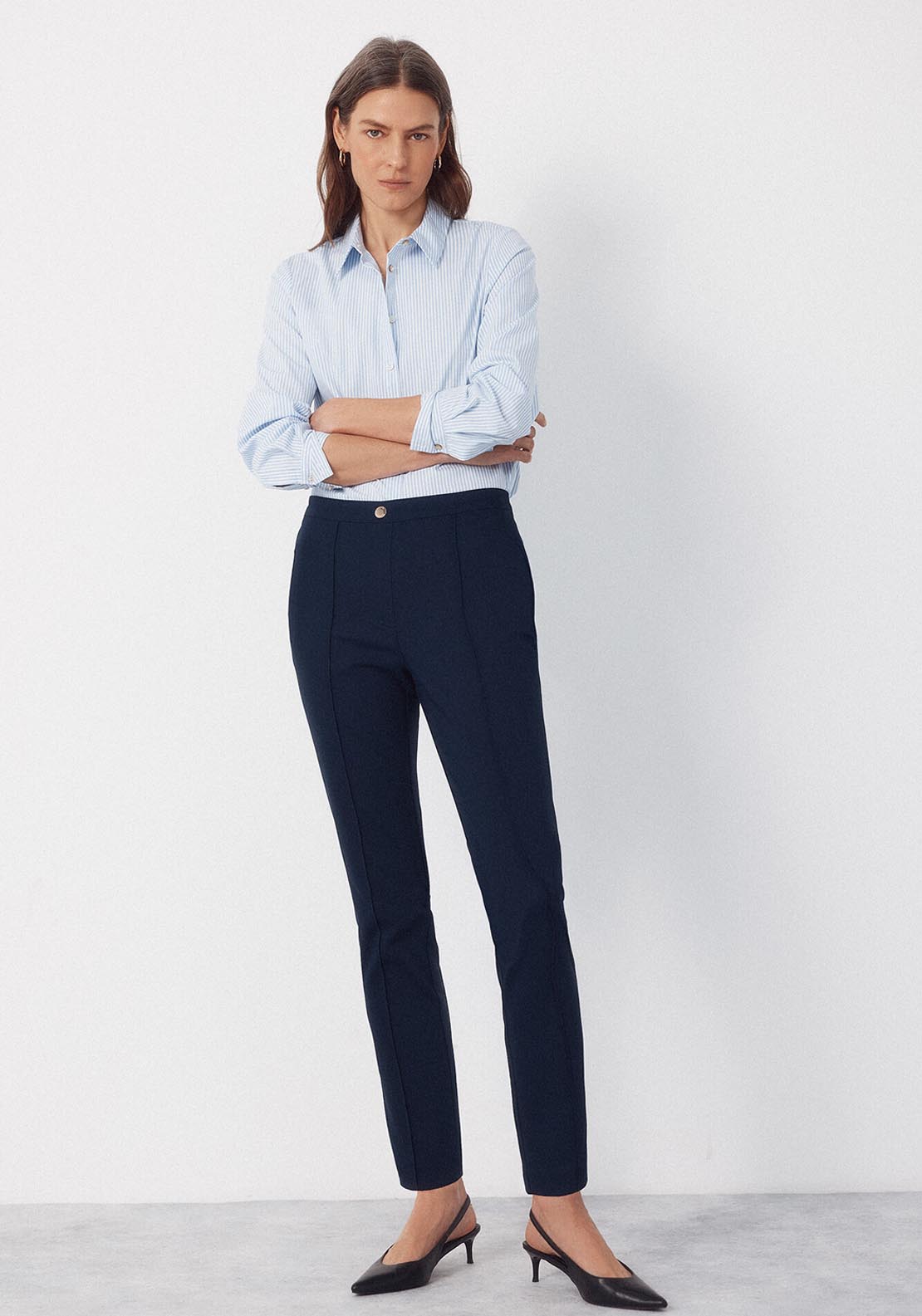 Skinny Stretch Trousers - Blue