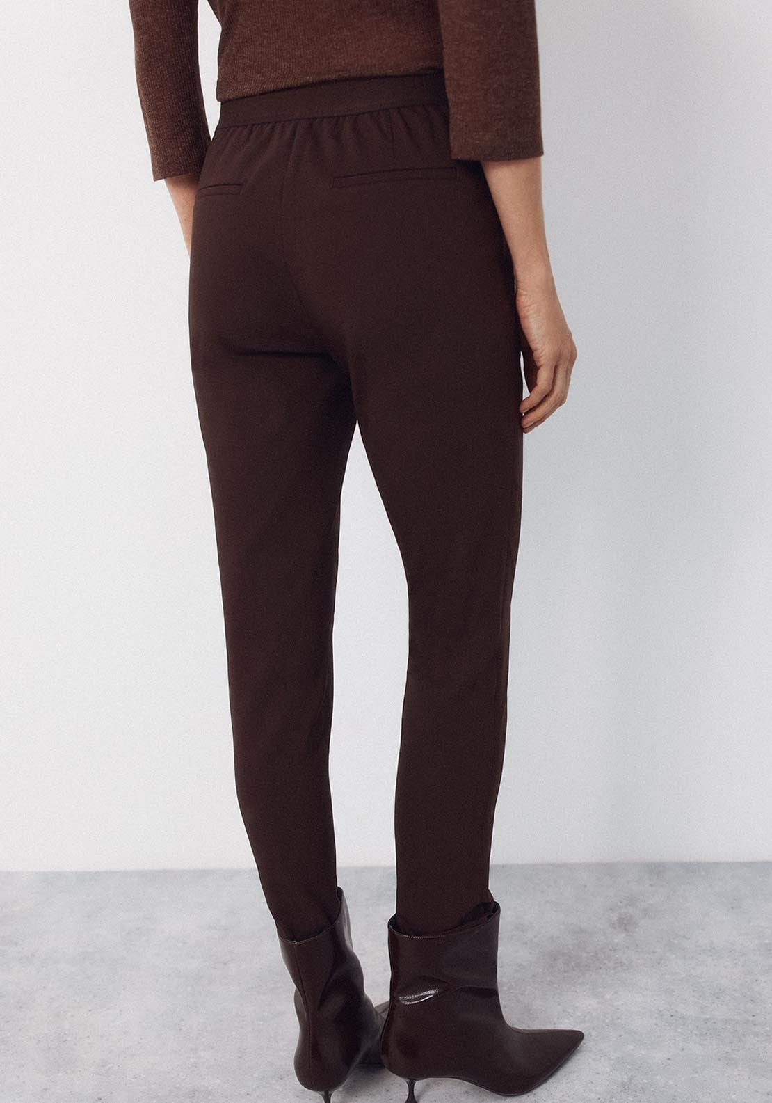 Skinny Stretch Trousers - Brown