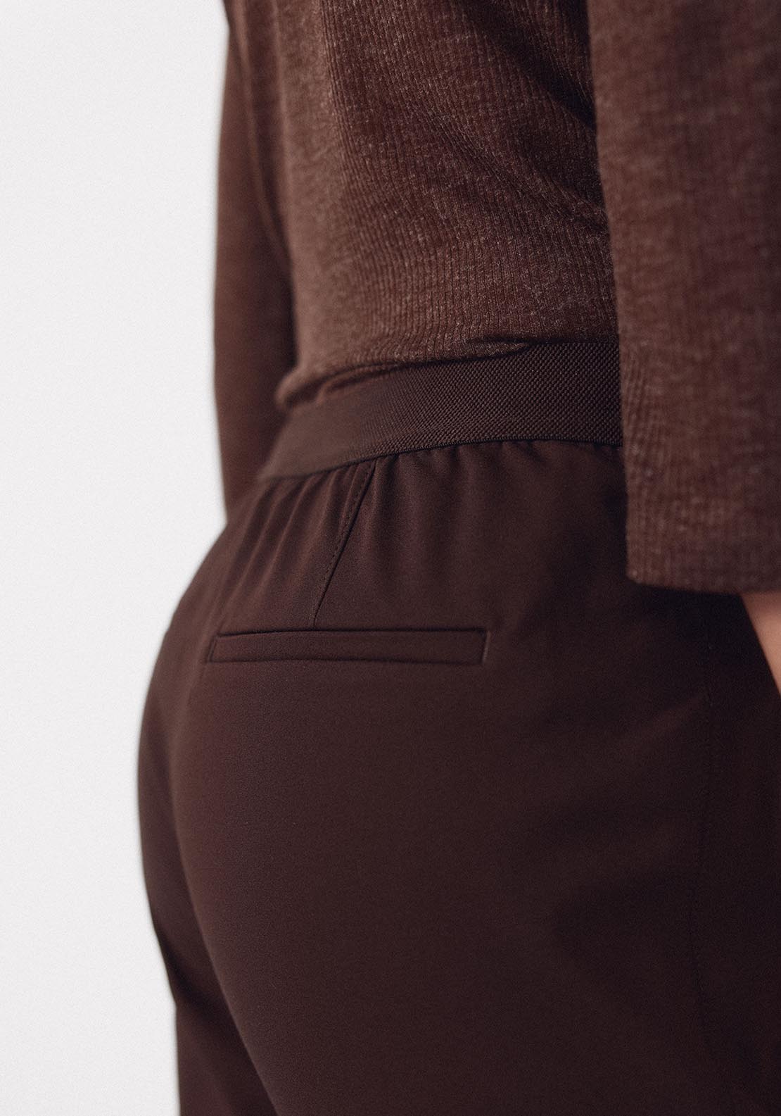 Skinny Stretch Trousers - Brown