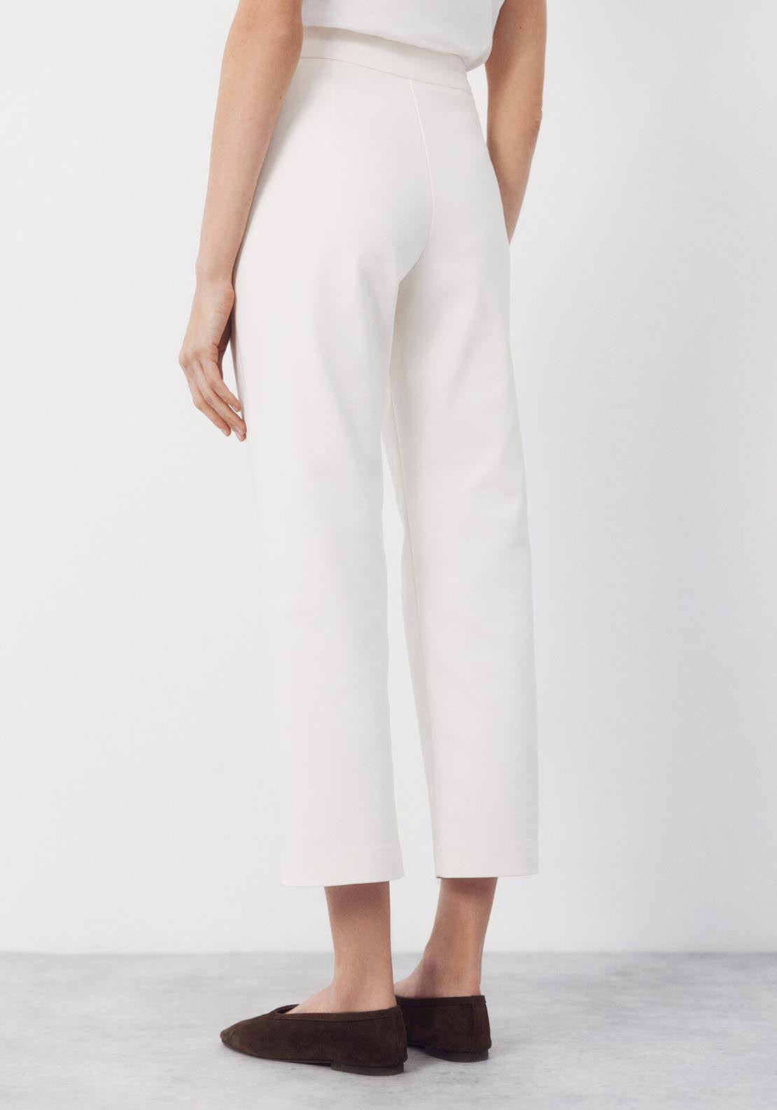 Gold Button Trousers - Cream