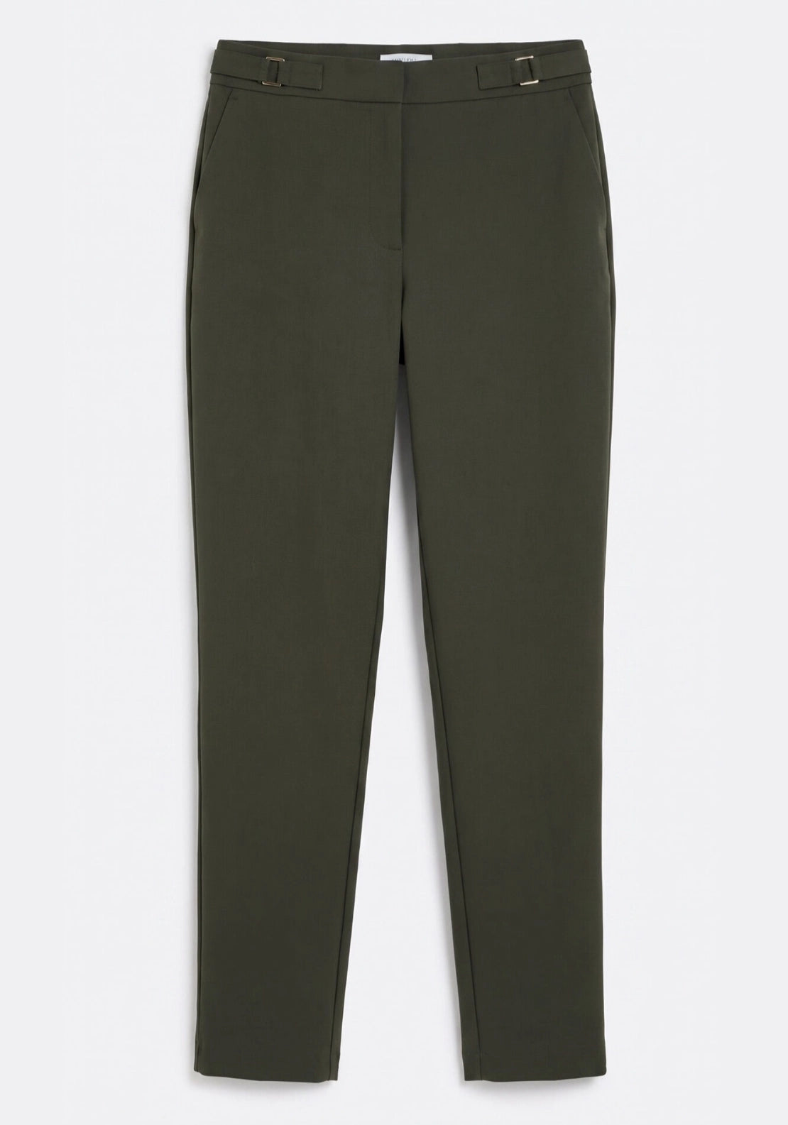 Straight Trousers With Elasticated Back - Khaki