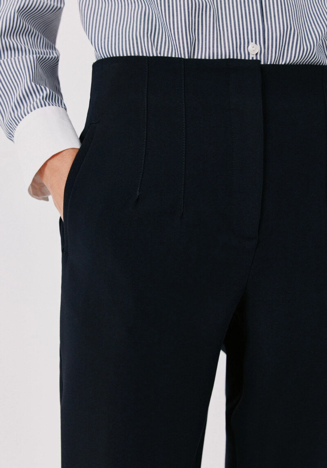 Cortefiel Tailored Slim Fit Trousers - Black 3 Shaws Department Stores