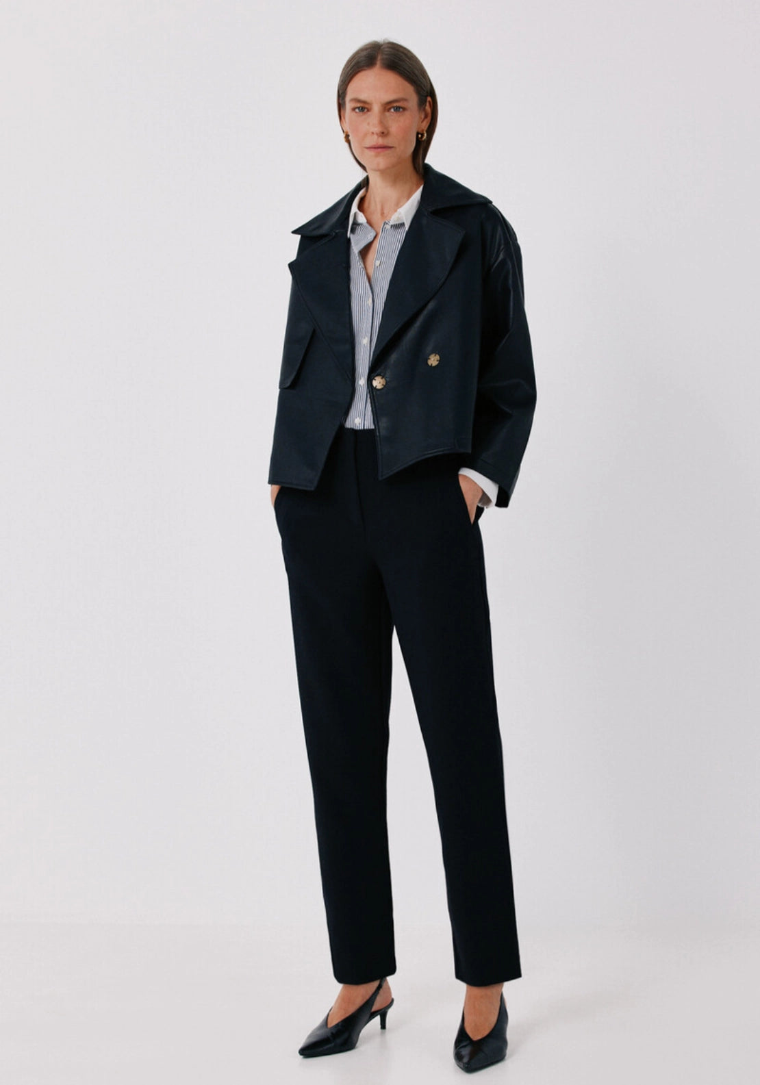 Cortefiel Tailored Slim Fit Trousers - Black 4 Shaws Department Stores